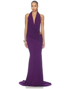 Alex Perry Halter Drape Gown - Purple