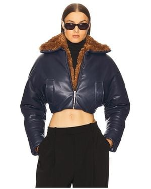 Atlein Cropped Aviator Jacket - Blue