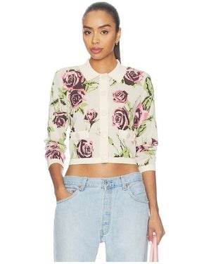 L'Agence 'Agence Osiris Jacquard Collared Cardigan - White