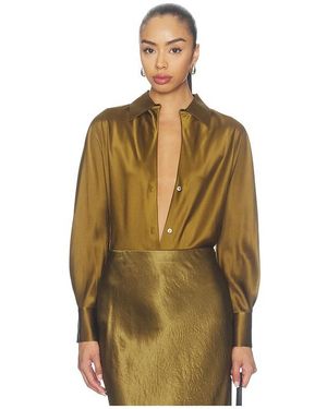 Vince BLOUSE LONGUE COUPÉE EN BIAIS en Olive - Multicolore