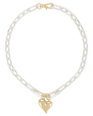 Jenny Bird Padlock Heart Pendant Necklace - White