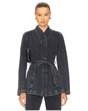 Remain Belted Denim Jacket - Blue