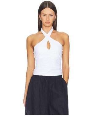 Susana Monaco Cross Front Gathered Top - White