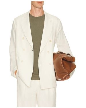 DISTRETTO12 Certo Double Breasted Blazer - Natural