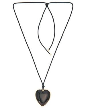 Jennifer Fisher Halskette Mit Langem Anhänger Heart Pendant - Schwarz