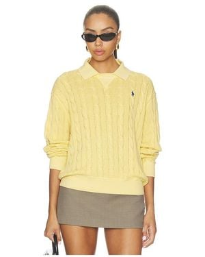 Polo Ralph Lauren Cotton Long Sleeve Polo Knit Collar Polo - Yellow