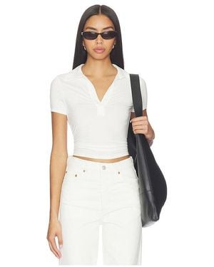 ALL THE WAYS Terri Polo Top - White
