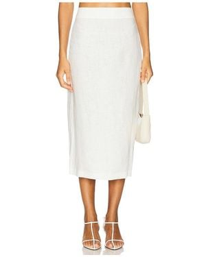 Enza Costa Linen Pencil Skirt - White