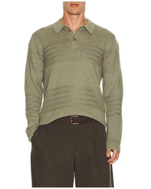 Marine Layer Rugby Jumper Polo - Green