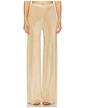 SER.O.YA Sheldon Metallic Knit Trousers - Natural