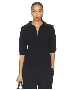 Varley Arney Half Zip Knit Polo Top - Black