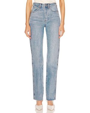 GRLFRND Sara Super High Rise Straight Jeans - Blue