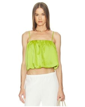 Susana Monaco Satin Bubble String Top - Green
