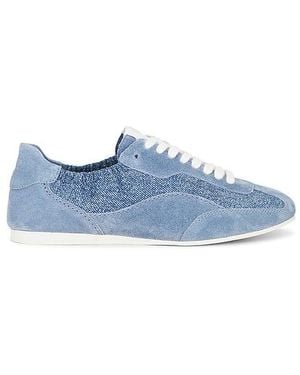 Jonathan Simkhai Georgie Elasticized Leather Sneaker - Blue