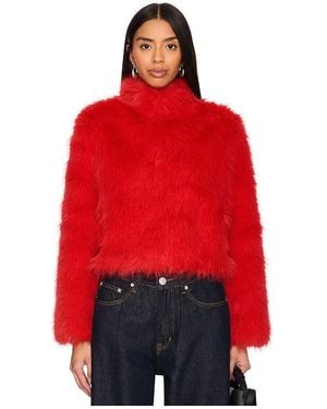 Adrienne Landau Jacke Faux Fox Fur - Rot