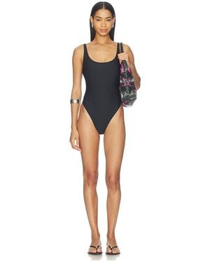 Skims Signature Swim Scoop Neck One Piece - Black