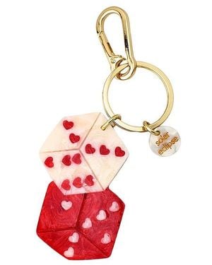 Solar Eclipse Hand-Painted Lucky Dice Bag Charm + Keychain - Red