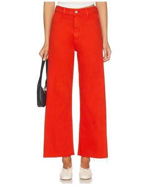 Pistola Penny Crop High Rise Wide Leg Jeans - Red
