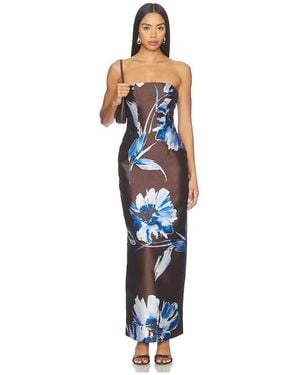 Shona Joy Elsa Paneled Strapless Maxi Dress - Blue