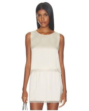 Leset Barb Lace Crop Sleeveless Crew - Natural