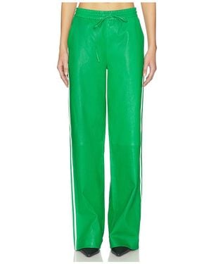 SPRWMN Baggy Leather Athletic Joggers - Green