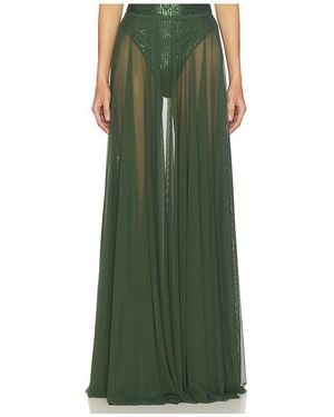 Norma Kamali Flared Maxi Skirt - Green