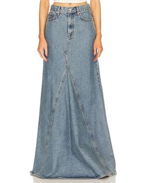 GRLFRND Fiona Godet Maxi Skirt - Blue