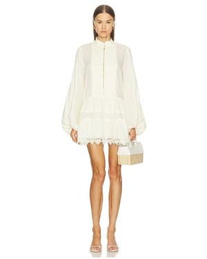 Bardot Antonia Lace Trim Mini Dress - White