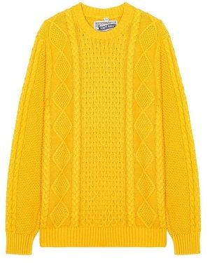 Schott Nyc Cableknit Jumper - Yellow