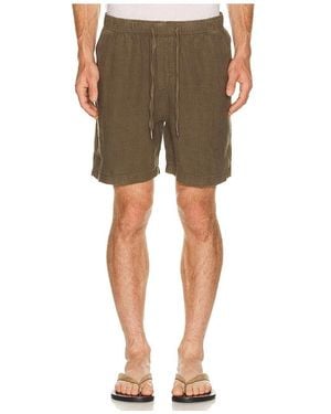 Faherty Essential 6.5 Linen Short en Brown - Vert