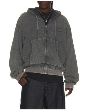 Barriers Worldwide Star Waffle Zip Up Hoodie - Grey