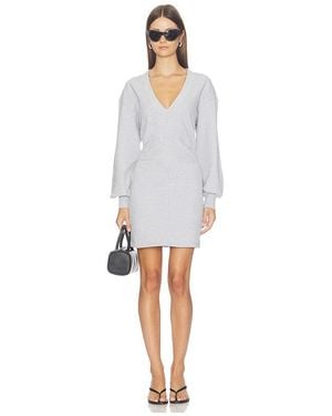 Susana Monaco Fleece V Long Sleeve Dress - White