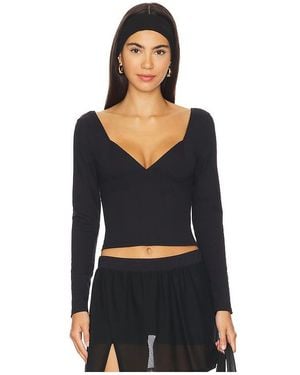 Free People X Intimately Fp Duo Corset Long Sleeve Cami - Black