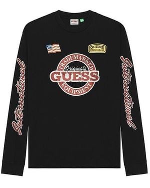 Guess Langarmshirt Race - Schwarz
