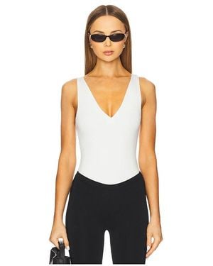 Sans Faff Plunge V Bodysuit - White