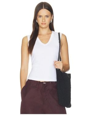 Leset Nando Sleeveless V-Neck Tank Top - White
