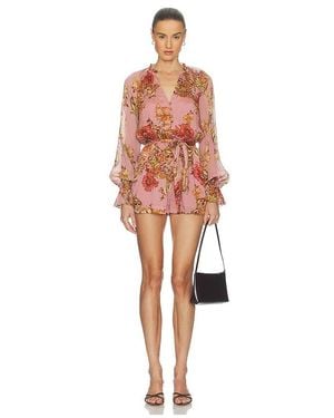 Hemant & Nandita Romper With Tie Belt - Multicolour
