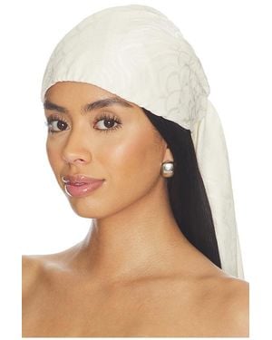 Lele Sadoughi Sophia Eyelet Scarf Cap - White