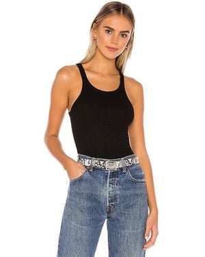 LNA Ribbed Skinny Racer Tank - Black