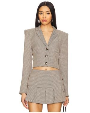 MORE TO COME Florita Crop Blazer - Brown