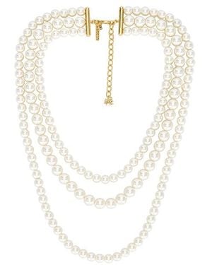 Lele Sadoughi Collar Three Strand En Color Blanco Talla