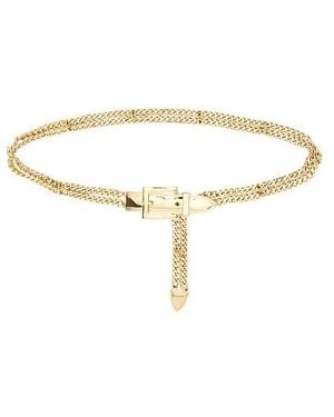 Lele Sadoughi Buckle Chain Belt - Metallic