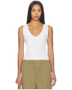 GRLFRND Oberteil V-Neck Muscle Tank - Weiß