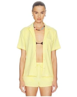 Hunza G Towelling Resort Shirt - Yellow