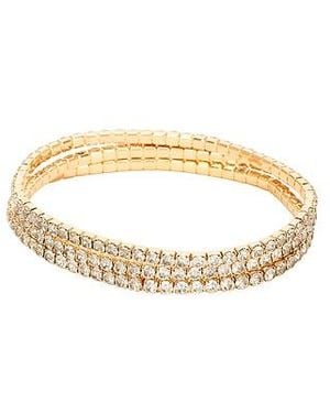 Ettika Crystal Elastic Bracelet Set - White