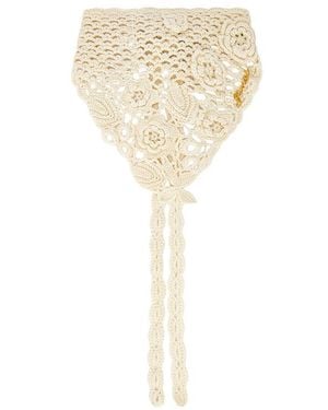 Ganni Crochet Head Scarf - White