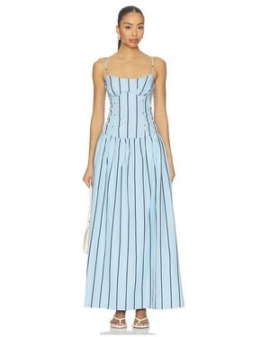 Shona Joy Saxon Paneled Bustier Maxi Dress - Blue