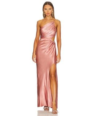 Shona Joy La Lune Asymmetrical Gathered Maxi Dress - Orange