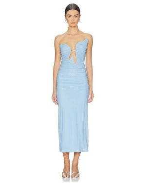 Bardot Julane Mesh Midi Dress - Blue