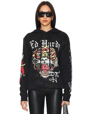 Ed Hardy HOODIE TIGER DAGGER - Schwarz